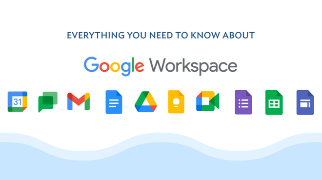 Logo e applicazioni di Google Workspace, soluzione cloud ideale per sostituire Office
