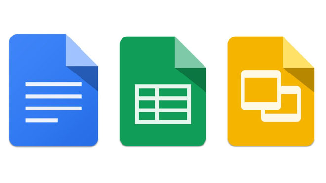 Icone di Google Documenti, Fogli e Presentazioni