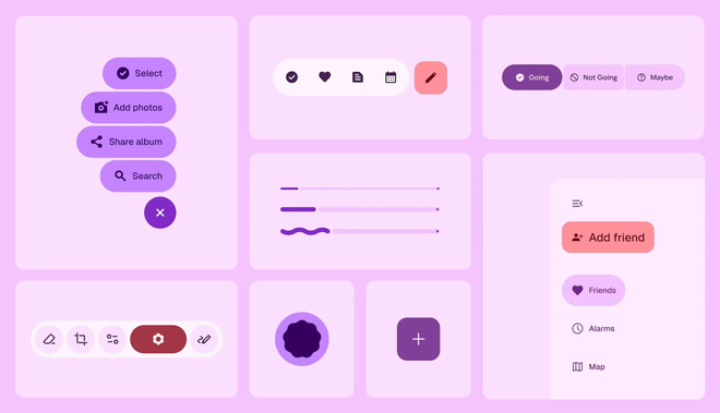 Interfaccia con schede, pulsanti e campi disegnati secondo le linee guida Material Design di Google