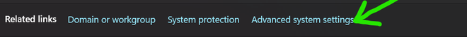 Connection Advanced system settings in Windows 10 and 11 settings