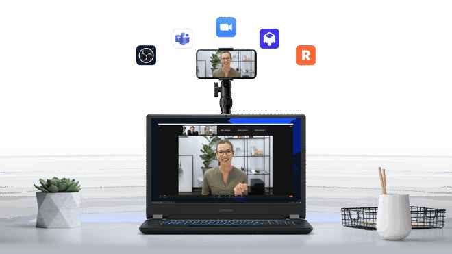 Schermata dimostrativa dell’app EpocCam mentre trasmette il video da iPhone a Mac
