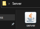 Dossier dédié contenant le fichier serveur.