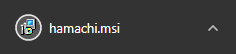 Le fichier d’installation de Hamachi MSI vient de télécharger sur Windows 11