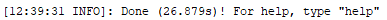 Message Dans la console du serveur Minecraft indiquant la fin du chargement