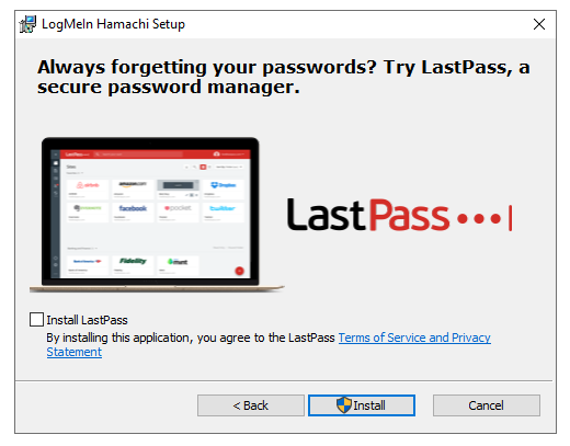 Refuser l’installation de logiciels tiers dans la configuration de Hamachi