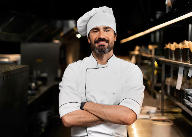 Foto di partenza di uno chef per la creazione di una action figure virtuale