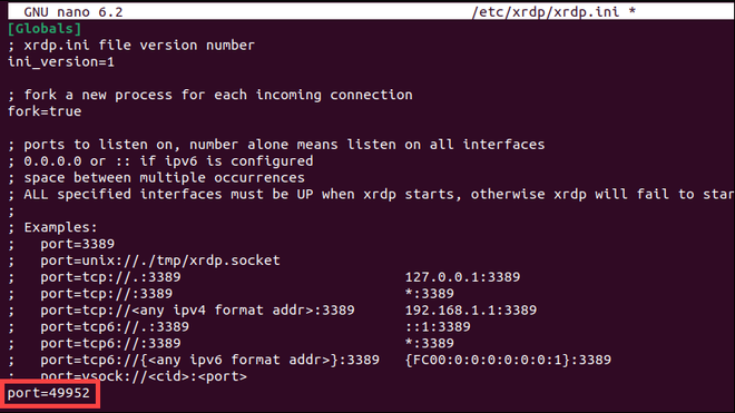 Modifica del file di configurazione xrdp.ini per cambiare la porta RDP predefinita su Linux