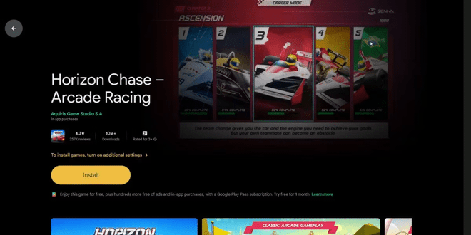 Esempio di scheda di un gioco Android all’interno del client Google Play Games per PC