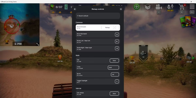 Finestra per l’assegnazione personalizzata di nuovi comandi da tastiera per giochi Android