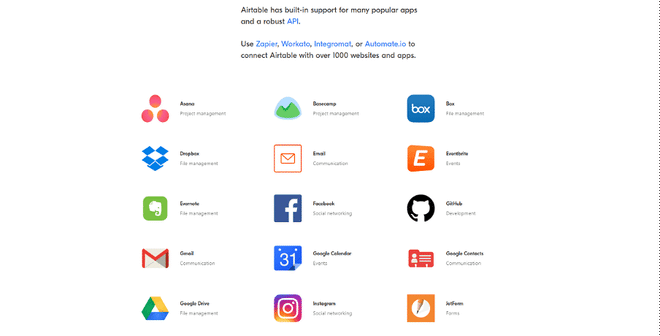 Connessione di Airtable tramite automazioni ufficiali e webhooks a oltre 1000 applicazioni esterne