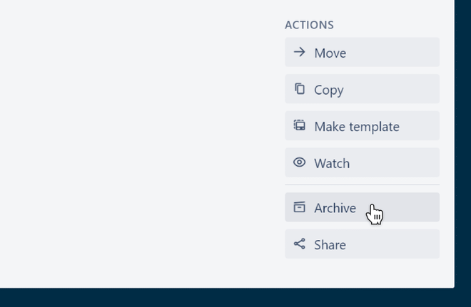 Funzione per archiviare e ripristinare le card completate mantenendo in ordine la bacheca Trello