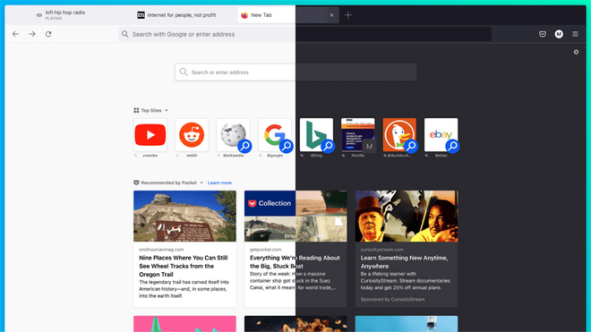 Schermata dell’interfaccia utente del browser Mozilla Firefox con focus sulla privacy