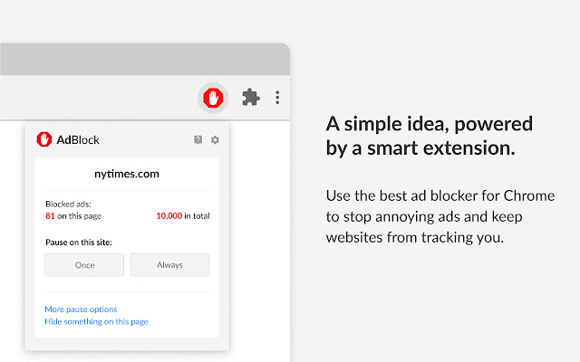 Logo iconico rosso a forma di segnale di stop dell’estensione AdBlock