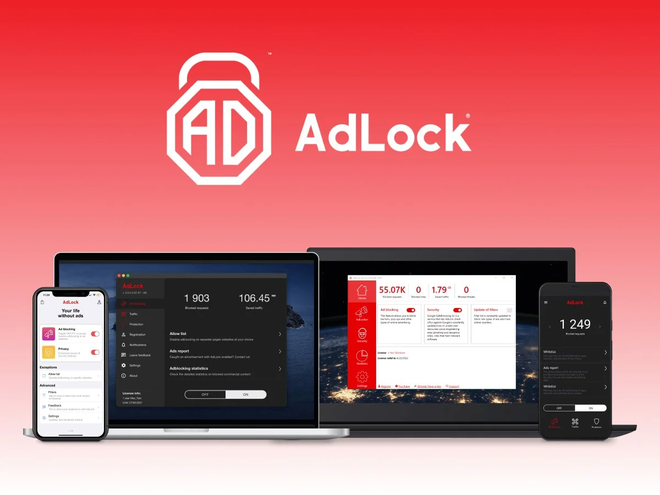 Interfaccia grafica minimalista e impostazioni di AdLock