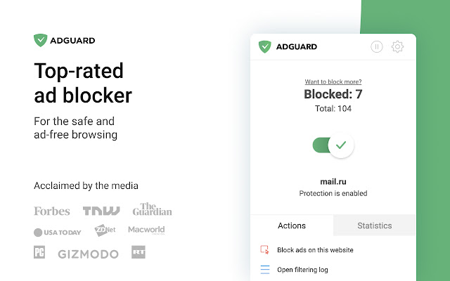 Logo dello scudo verde dell’estensione AdGuard AdBlocker