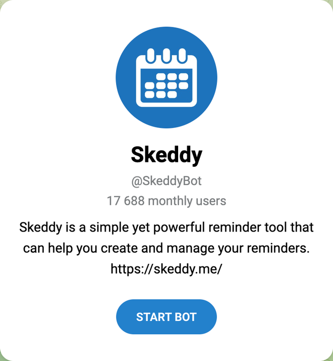 Skeddy bot interface for automatic reminder management