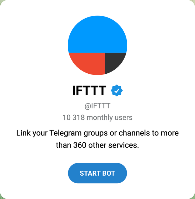 IFTTT bot logo and automation integrated with Telegram