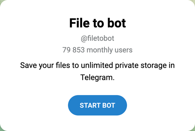 Secure file and cloud storage within File to bot
