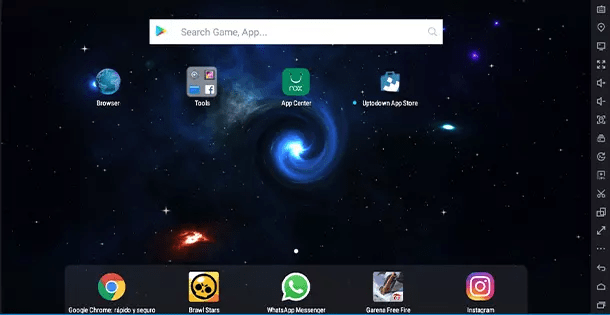 Schermata principale di NoxPlayer configurato per il gaming con controller