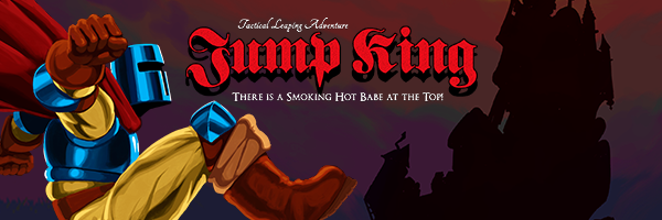 Le pilote protagoniste de Jump King prêt à calculer un saut vertical difficile