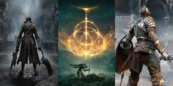Un impressionnant et redoutable patron de la série Soulsborne attendant de défier le joueur