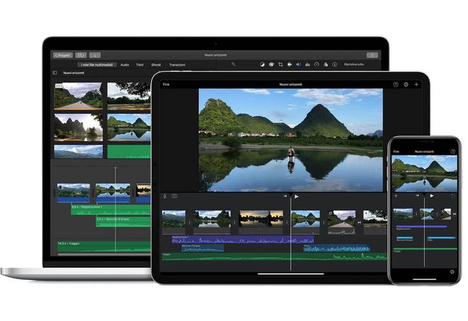 Interfaccia di Apple iMovie, software gratuito di editing video integrato su Mac