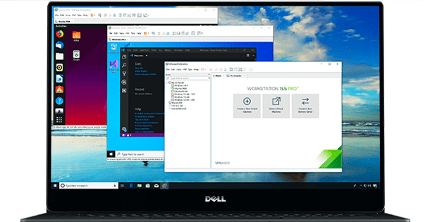 Pannello di controllo per la gestione delle macchine virtuali su VMware Workstation