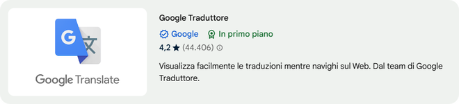 Funzione di traduzione testo rapida con l’estensione Google Translate per Chrome