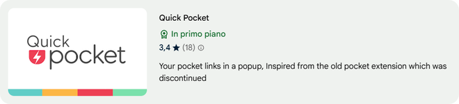 Icona e salvataggio di un articolo con l’estensione Pocket su Chrome