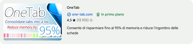 Gestione delle schede aperte con l’estensione OneTab per ottimizzare la RAM su Chrome