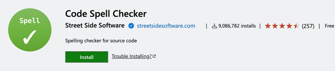 Intelligent spell control in English and Italian on project files with Code Spell Checker