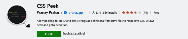 Style sheet drop-down opening directly from the HTML element thanks to CSS Peek