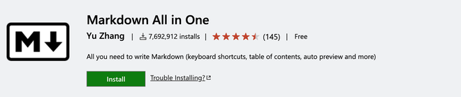 Example of fast drafting documentation through shortcuts and formatting with Markdown All in One