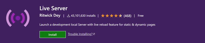 Using Live Server to instantly update the web page while developing HTML