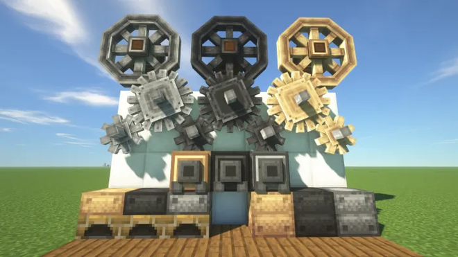 Usine mécanique tournante et l’automatisation industrielle construit avec le mod Create