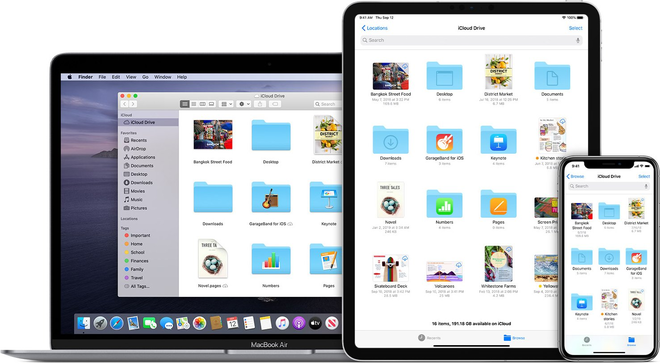 Logo Apple iCloud Drive, servizio di archiviazione nativo per dispositivi iOS e macOS