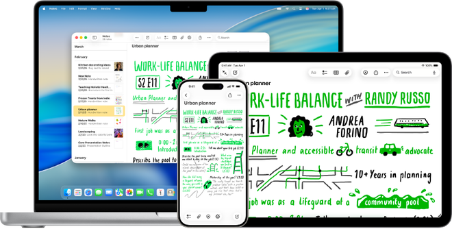 Le Note di Apple aperte su Mac, iPad e iPhone con gli stessi appunti scritti a mano