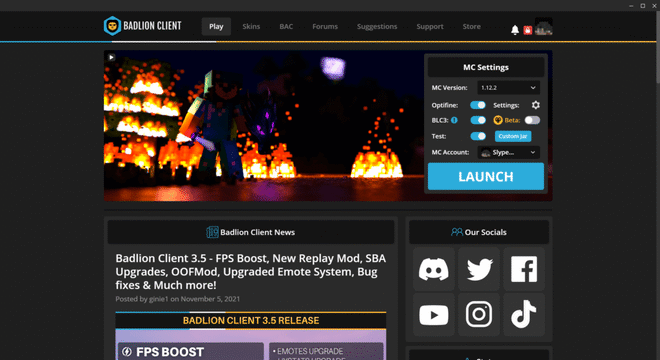 Early Screen und Badlion Client Anti-Cheat-System für Minecraft