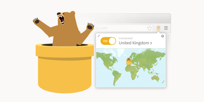 Configurazione geografica dei server nell’estensione TunnelBear per Chrome