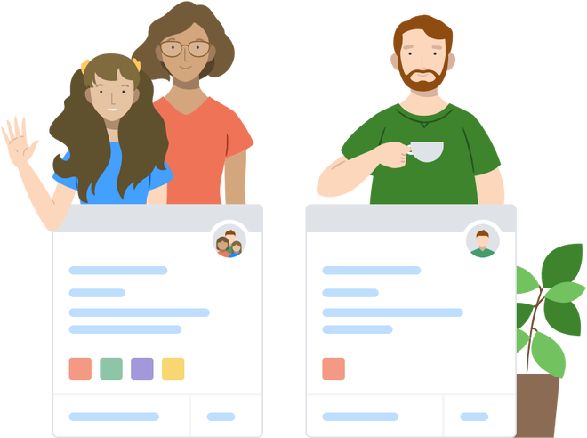 Illustrazione di un archivio di password condiviso fra i membri di una famiglia