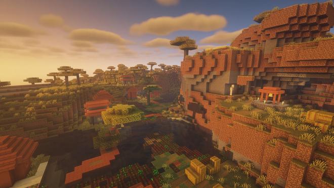Minecraft paysage de survie optimisé avec le paquet BSL