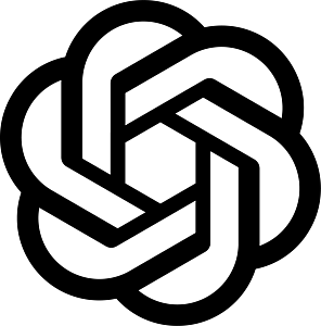 Logo ufficiale di ChatGPT, potente software di intelligenza artificiale conversazionale sviluppato da OpenAI per la generazione di testi