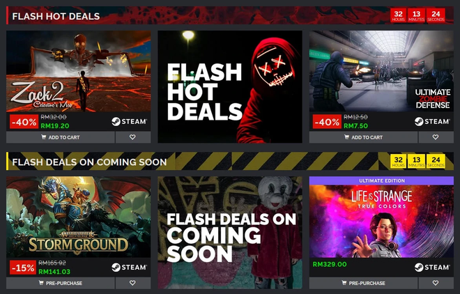 Exemple de réductions et de promotions flash sur Green Man Gaming
