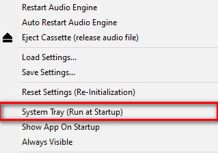 Attivazione dell'esecuzione automatica di Voicemeeter all'avvio di Windows