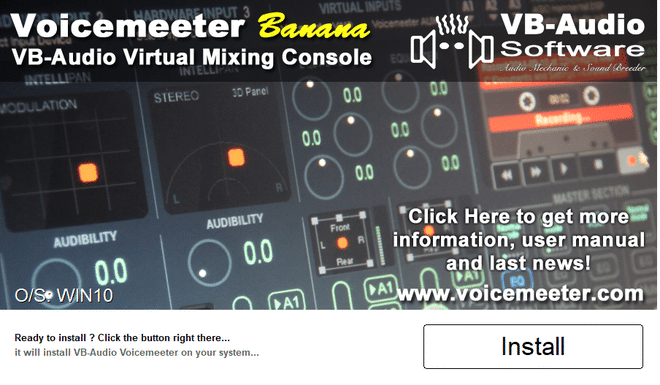 Sito ufficiale di VB-Audio per il download di Voicemeeter Banana