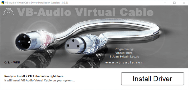 Pagina di download dei driver virtuali VB-Audio Cable