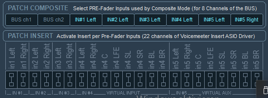 Opzione di inserimento patch per l'instradamento dell'audio verso host VST esterni