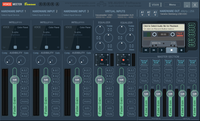 Disattivazione dei canali di routing A1 e B1 per prevenire fastidiosi loop audio