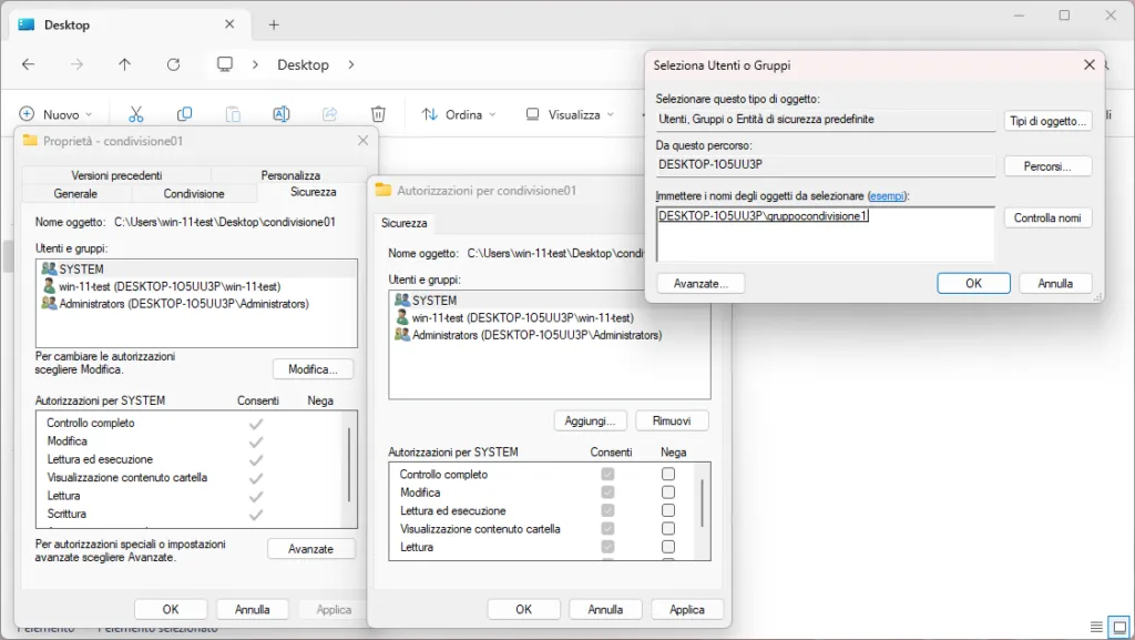 Condividere una cartella in locale su windows 11