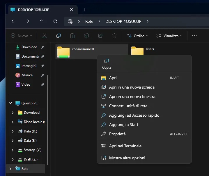 Condividere una cartella in locale su windows 16